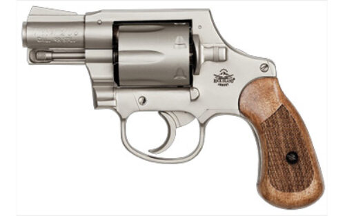 Rock Island 51289 M206  38 Special Caliber with 2 Barrel, 6rd Capacity Cylinder, Overall Matte Nickel Finish Steel, Spurless Frame & Checkered Wood Grip
