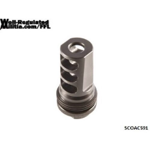 SilencerCo AC591 ASR Muzzle Brake Black Steel with 5/8-24 tpi Threads for 30 Cal
