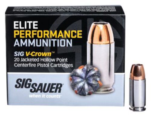 Sig Sauer E40SW220 Elite Defense  40 S&W 180 gr 985 fps V-Crown Jacketed Hollow Point (VJHP) 20 Bx/10 Cs