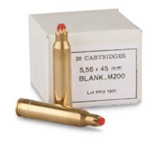 PPU PPB556 Blank Ammo  5.56x45mm NATO 20 Per Box/ 100 Cs