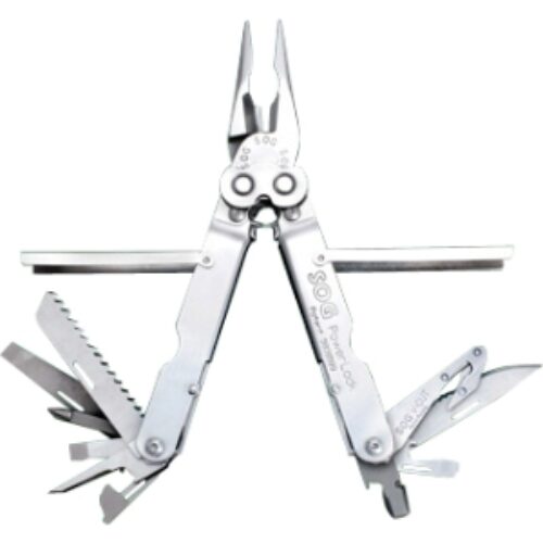 S.O.G SOG-S62N-CP PowerLock V-Cutter Polished 420 Stainless Steel 7 Long Includes Sheath