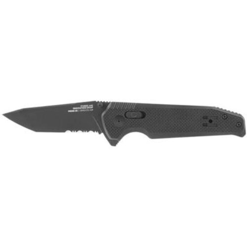 S.O.G SOG-12-57-02 Vision XR  3.36 Folding Tanto Part Serrated Black TiNi CTS XHP Steel Blade Black G10 Handle