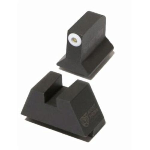 Night Fision GLK004013WGZ Suppressor Height Sights For Glock  Black | Green Tritium White Ring  Front Sight Green Tritium Black Rear Sight Set