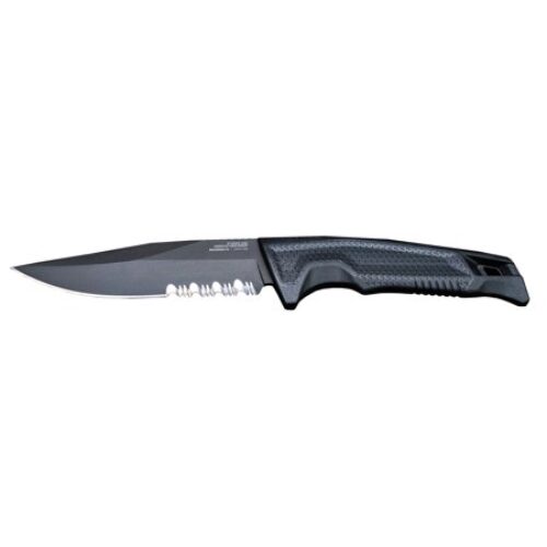 S.O.G SOG17220257 Recondo FX 4.60 Fixed Part Serrated Satin TiNi Full Tang Cryo 440C SS Blade/ Black Overmolded GRN Handle