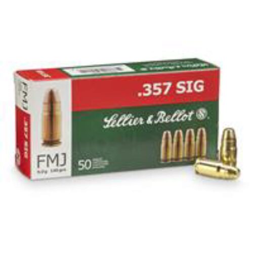 Sellier & Bellot SB357SIG Handgun Target 357 Sig 140 gr Full Metal Jacket (FMJ) 50 Per Box/ 20 Cs