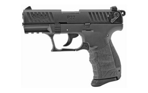 Walther Arms 5120765 P22 Q 22 LR 10+1 3.42 Black Steel/Threaded Barrel, Matte Black Tenifer Serrated/Steel Slide & Tungsten Gray Polymer Frame w/Picatinny Rail, Black Interchangeable Backstrap Grips