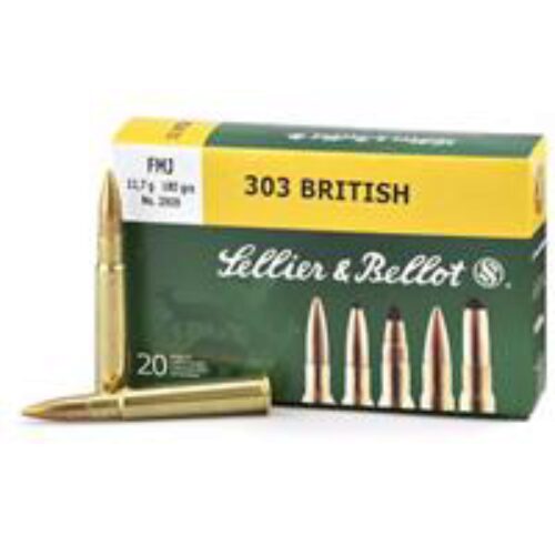 Sellier & Bellot SB303A Rifle  303 British 180 gr 2477 fps Full Metal Jacket (FMJ) 20 Bx/20 Cs