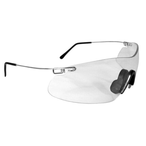 Radians CP5710CS Clay Pro Shooting Glasses Adult Clear Lens Wraparound Silver Frame