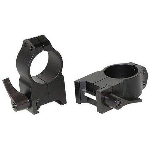 Warne 203LM Maxima Vertical Ring Set Quick Detach For Rifle Maxima/Weaver/Picatinny Extra High 1 Tube Matte Black Steel