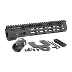 Midwest Industries MINF105 Night Fighter  10.50 M-LOK Black Hardcoat Anodized Aluminum Includes Barrel Wrench, Nut, & 5 Slot Rail