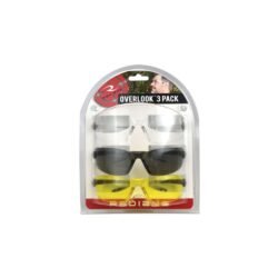 Radians OV3114CS Overlook Glasses Adult Clear Lens Smoke Gray Lens Amber Lens Black Frame Silver Frame 3 Pack