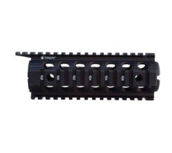 Troy Ind SRAIDIDD7BT00 Battle Rail Drop-In Enhanced 7 6005A-T6 Aluminum Black Anodized for M16, M4