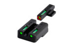 TruGlo TG13KS1PC TFX Pro  Black | Green Tritium & Fiber Optic Orange Outline Front Sight Green Tritium & Fiber Optic Rear Sight