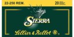 Sellier & Bellot SB22250A Rifle  22-250 Rem 55 gr Sierra GameKing Boat-Tail Soft Point (BTSP) 20 Bx/ 25 Cs