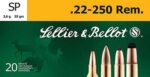 Sellier & Bellot SB22250B Rifle  22-250 Rem 55 gr 3091 fps Soft Point (SP) 20 Bx/25 Cs