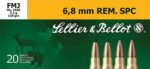 Sellier & Bellot SB68C Rifle  6.8mm Rem SPC 110 gr 2556 fps Full Metal Jacket (FMJ) 20 Bx/50 Cs