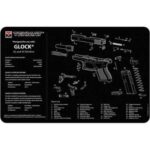 TekMat TEKR17GLOCK4243 Glock 42/43 Cleaning Mat Black/White Rubber 17 Long Glock 42/43 Parts Diagram