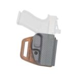 Versacarry VSL211G43 V-Slide  OWB Brown Leather/Polymer Belt Slide Fits Glock 43 Right Hand