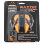 Walker's GWPRSEMBLZ Razor Slim Electronic Muff Polymer 23 dB Over the Head Blaze Orange/Black Adult