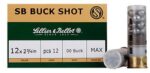 Sellier & Bellot SB12BSE Hunting  12 Gauge 2.75 12 Pellets 1 1/4 oz 1181 fps 00 Buck Shot 10 Bx/25 Cs