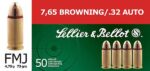 Sellier & Bellot SB32A Handgun Target 32 ACP 73 gr Full Metal Jacket (FMJ) 50 Per Box/ 40 Cs