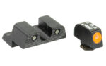Trijicon 600785 HD Night Sights- Glock Small Frames  Black | Green Tritium Orange Outline Front Sight Green Tritium Black Outline Rear Sight