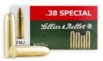 Sellier & Bellot SB38P Handgun Target 38 Special 158 gr Full Metal Jacket (FMJ) 50 Per Box/ 20 Cs