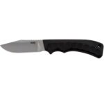 S.O.G SOG-ACE1001- Ace  3.80 Fixed Clip Point Plain Stonewashed 7Cr17MoV SS Blade Black TPR Handle Includes Sheath