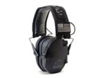 Walker's GWPRSEMPAT Razor Patriot Slim Electronic Muff Polymer 23 dB Over the Head Black w/Flag Patch Adult