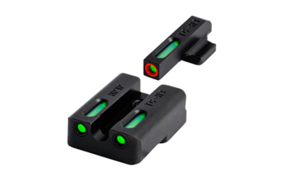 TruGlo TG13KS1PC TFX Pro  Black | Green Tritium & Fiber Optic Orange Outline Front Sight Green Tritium & Fiber Optic Rear Sight