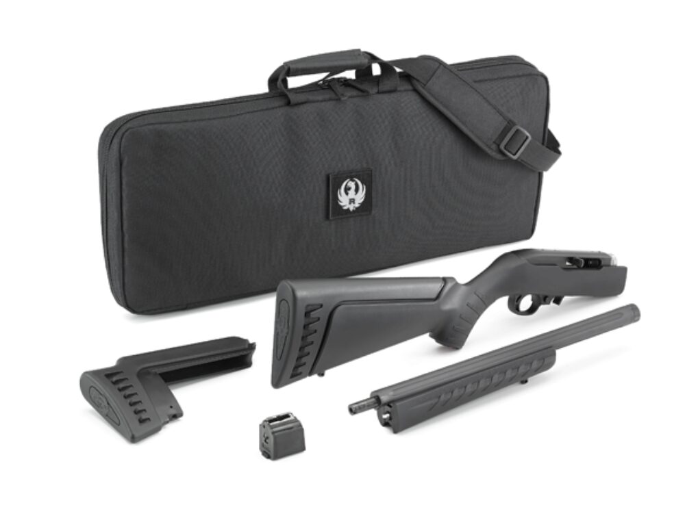 Ruger 21133 10/22 Takedown 22 LR 10+1 16.12 Threaded/Fluted Barrel, Satin Black Alloy Steel, Black Synthetic Modular Stock, Cross-Bolt Manual Safety