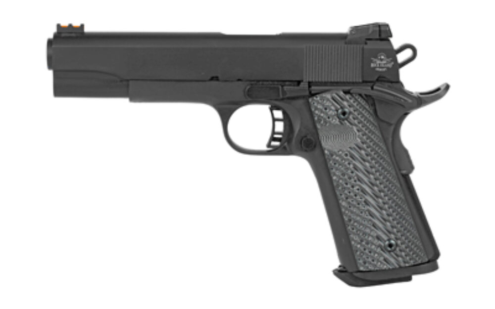 Rock Island 51719 Rock Ultra FS 40 S&W Caliber with 5 Barrel, 8+1 Capacity, Overall Black Parkerized Finish Steel, Beavertail Frame, Serrated Slide & Black/Gray G10 Grip Rock Island 51719 Rock Ultra FS 40 S&W Caliber with 5 Barrel, 8+1 Capacity, Overall Black Parkerized Finish Steel, Beavertail Frame, Serrated Slide & Black/Gray G10 Grip