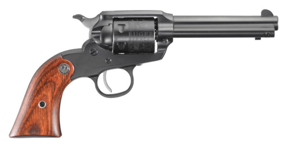 Ruger 0912 Bearcat 22 LR Blued Alloy Steel 4.2 Barrel & 6rd Unfluted Engraved Cylinder, Hardwood Grip, Blade Front/Integral Notched Rear Sights Ruger 0912 Bearcat 22 LR Blued Alloy Steel 4.2 Barrel & 6rd Unfluted Engraved Cylinder, Hardwood Grip, Blade Front/Integral Notched Rear Sights