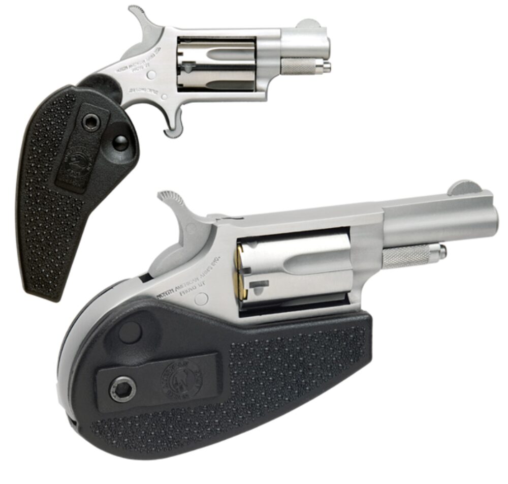 North American Arms 22LLRHG Mini-Revolver  22 LR 5 Shot 1.63 Barrel, Overall Stainless Steel Finish, Black Synthetic Holster Grip North American Arms 22LLRHG Mini-Revolver  22 LR 5 Shot 1.63 Barrel, Overall Stainless Steel Finish, Black Synthetic Holster Grip