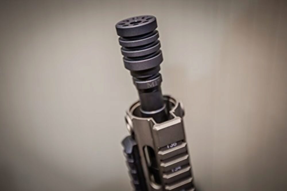 Midwest Industries MIPBD Blast Diverter  Black Phosphate Steel with 1/2-28 tpi Threads, 1.75 OAL & 1.09 Diameter for 223 Rem, 5.56x45mm NATO AR-Platform