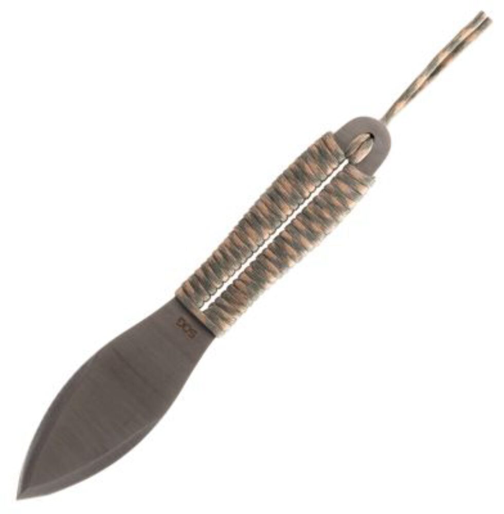 S.O.G SOGFX41NCP Fling  2.80 Fixed Spear Point Plain Satin 3Cr13MoV SS Blade Green/Tan Paracord 3Cr13MoV SS Handle Includes Sheath