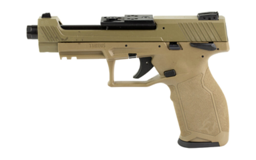 Taurus 1TX22C15UFCK TX22 Competition 22 LR 10+1 5.40 Matte Black Bull/Steel/Threaded Barrel, Flat Dark Earth Aluminum/Optic Cut/Serrated Slide & Polymer Frame w/Picatinny Rail w/FDE Polymer Grips Taurus 1TX22C15UFCK TX22 Competition 22 LR 10+1 5.40 Matte Black Bull/Steel/Threaded Barrel, Flat Dark Earth Aluminum/Optic Cut/Serrated Slide & Polymer Frame w/Picatinny Rail w/FDE Polymer Grips