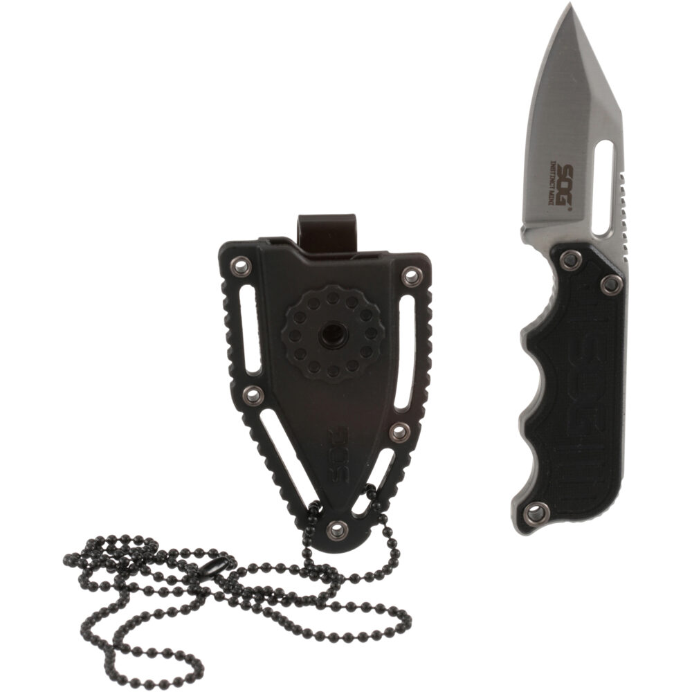 S.O.G SOG-NB1002-C Instinct Mini 1.90 Fixed Clip Point Plain Satin Polished 5Cr15MoV SS Blade Black/Silver G10/SS Handle Includes Lanyard/Sheath S.O.G SOG-NB1002-C Instinct Mini 1.90 Fixed Clip Point Plain Satin Polished 5Cr15MoV SS Blade Black/Silver G10/SS Handle Includes Lanyard/Sheath