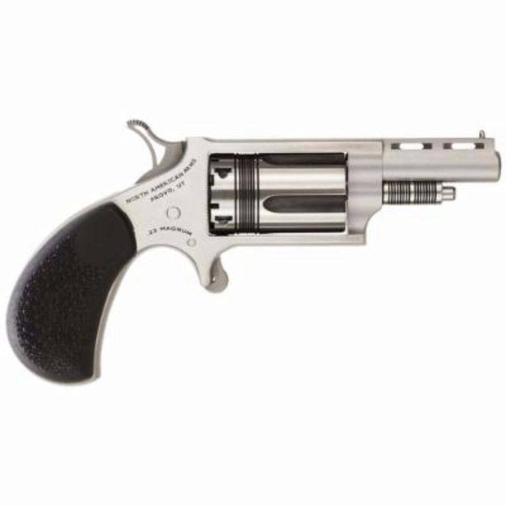 North American Arms 22LRTW Wasp 22 LR 5rd Shot 1.63 Stainless Vent Rib Steel Barrel/Matte Stainless Steel Frame/Stainless Cylinder/Exclusive Black Pebbled Rubber Grips North American Arms 22LRTW Wasp 22 LR 5rd Shot 1.63 Stainless Vent Rib Steel Barrel/Matte Stainless Steel Frame/Stainless Cylinder/Exclusive Black Pebbled Rubber Grips