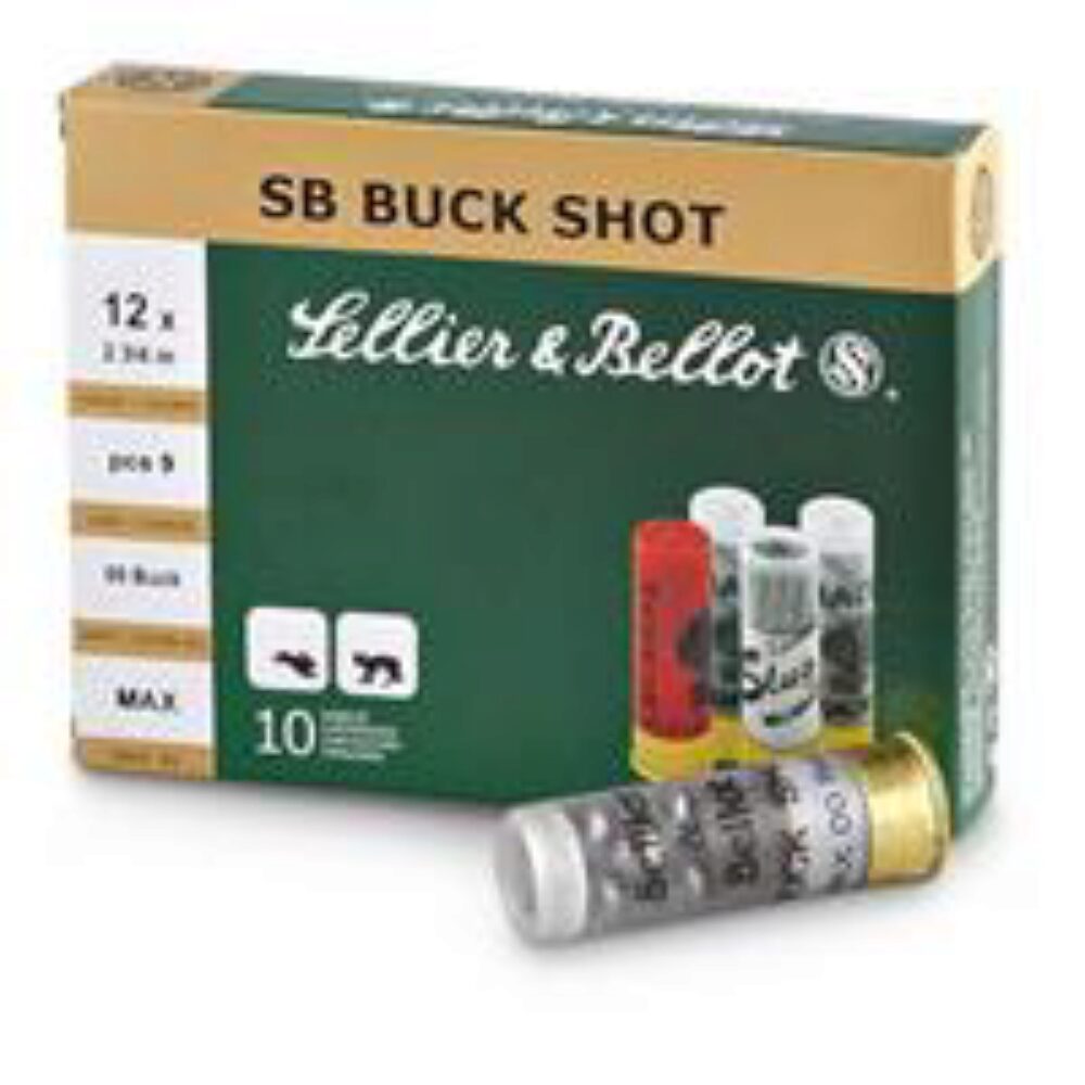 Sellier & Bellot SB12BSA Hunting Magnum 12 Gauge 3 15 Pellets 1 7/8 oz 00 Buck Shot 10 Per Box/25 Cs Sellier & Bellot SB12BSA Hunting Magnum 12 Gauge 3 15 Pellets 1 7/8 oz 00 Buck Shot 10 Per Box/25 Cs