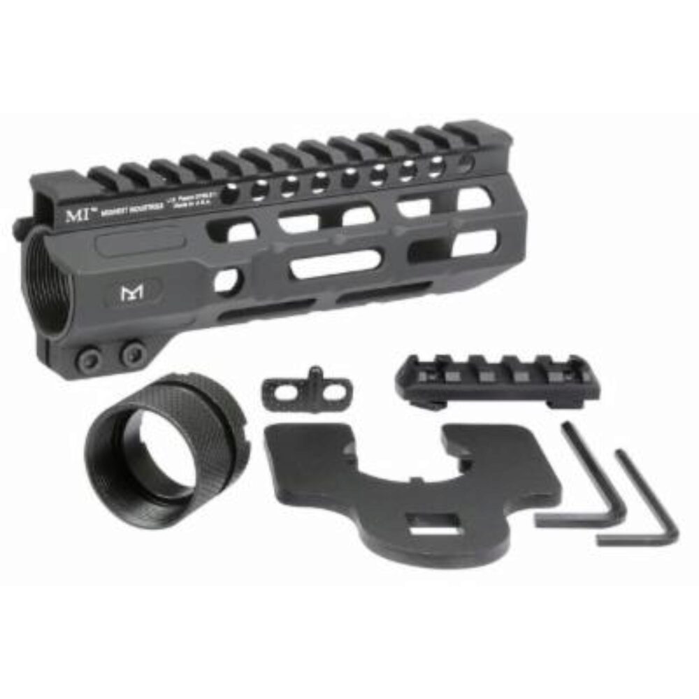 Midwest Industries MICRM6 Combat  Black Hardcoat Anodized 6061-T6 Aluminum 6 Picatinny/M-LOK