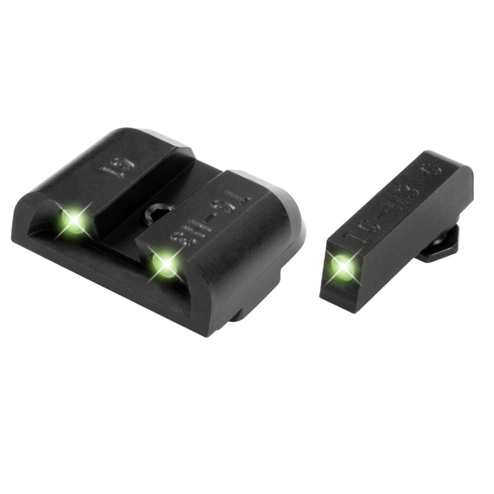 TruGlo TG231G1 Tritium Night Sight Set Green Tritium Front & Rear/Black Nitride Fortress Frame, Compatible w/Glock 9mm Luger/40 S&W, Front Post/Rear Dovetail Mount