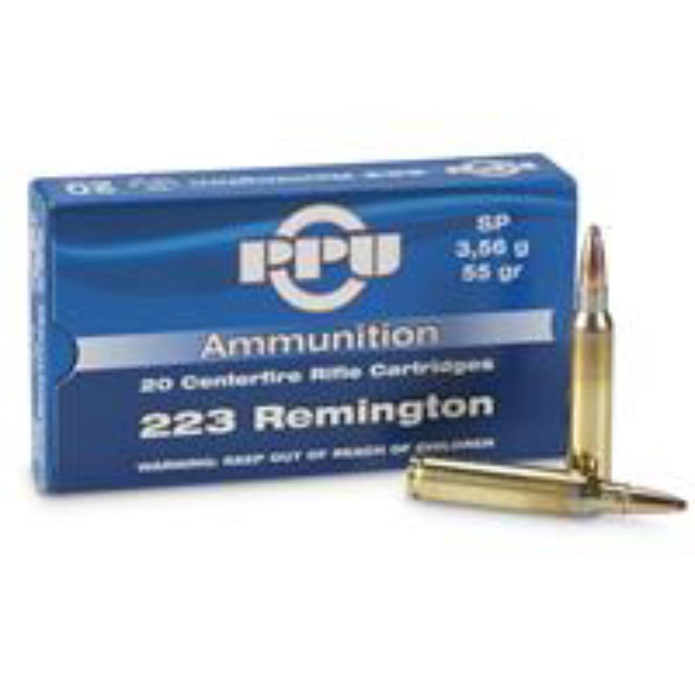 PPU PP223S Standard Rifle 223 Rem 55 gr Soft Point (SP) 20 Per Box/ 50 Cs PPU PP223S Standard Rifle 223 Rem 55 gr Soft Point (SP) 20 Per Box/ 50 Cs