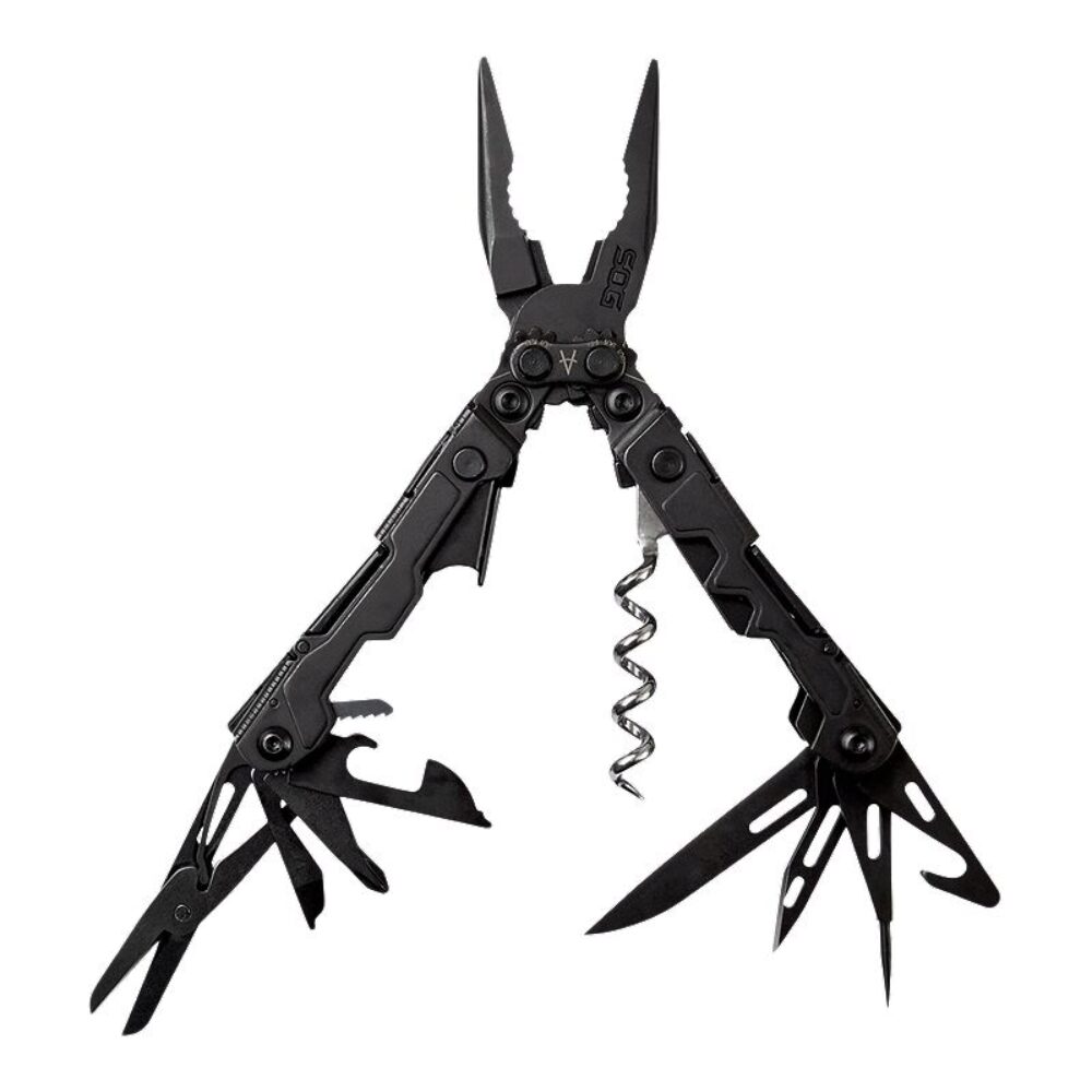 S.O.G SOGPL1002CP PowerLitre Black Hardcoat Anodized 5Cr15MoV Stainless Steel 5 Long Features 19 Tools S.O.G SOGPL1002CP PowerLitre Black Hardcoat Anodized 5Cr15MoV Stainless Steel 5 Long Features 19 Tools
