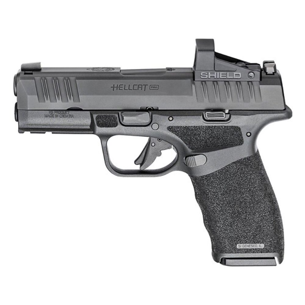 Springfield Armory HCP9379BOSPSMSC Hellcat Pro OSP 9mm Luger 3.70 15+1, Black, Picatinny Rail Frame, Serrated Optic Cut Slide, Shield Red Dot Springfield Armory HCP9379BOSPSMSC Hellcat Pro OSP 9mm Luger 3.70 15+1, Black, Picatinny Rail Frame, Serrated Optic Cut Slide, Shield Red Dot