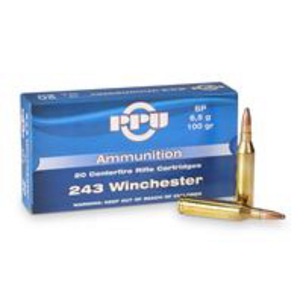 PPU PP2432 Standard Rifle 243 Win 100 gr Soft Point (SP) 20 Per Box/ 10 Cs PPU PP2432 Standard Rifle 243 Win 100 gr Soft Point (SP) 20 Per Box/ 10 Cs