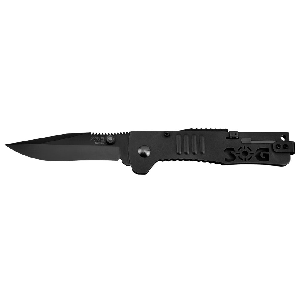 S.O.G SOG-SJ32-CP SlimJim  3.18 Folding Plain Clip Point Satin AUS8 SS Blade/ Black Hardcased Stainless Steel Handle