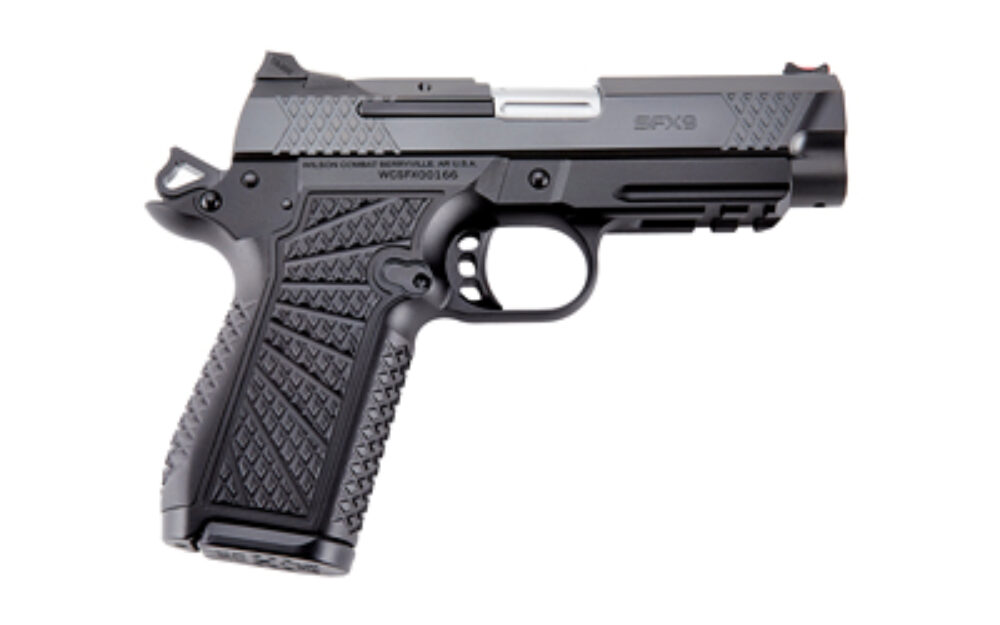 Wilson Combat SFXCPR4 SFX9 Compact 9mm Luger Caliber with 4 Barrel, 15+1 Capacity, Black Finish Aluminum Picatinny Rail/Beavertail Frame, Serrated Black DLC Stainless Steel Slide & Polymer Grip
