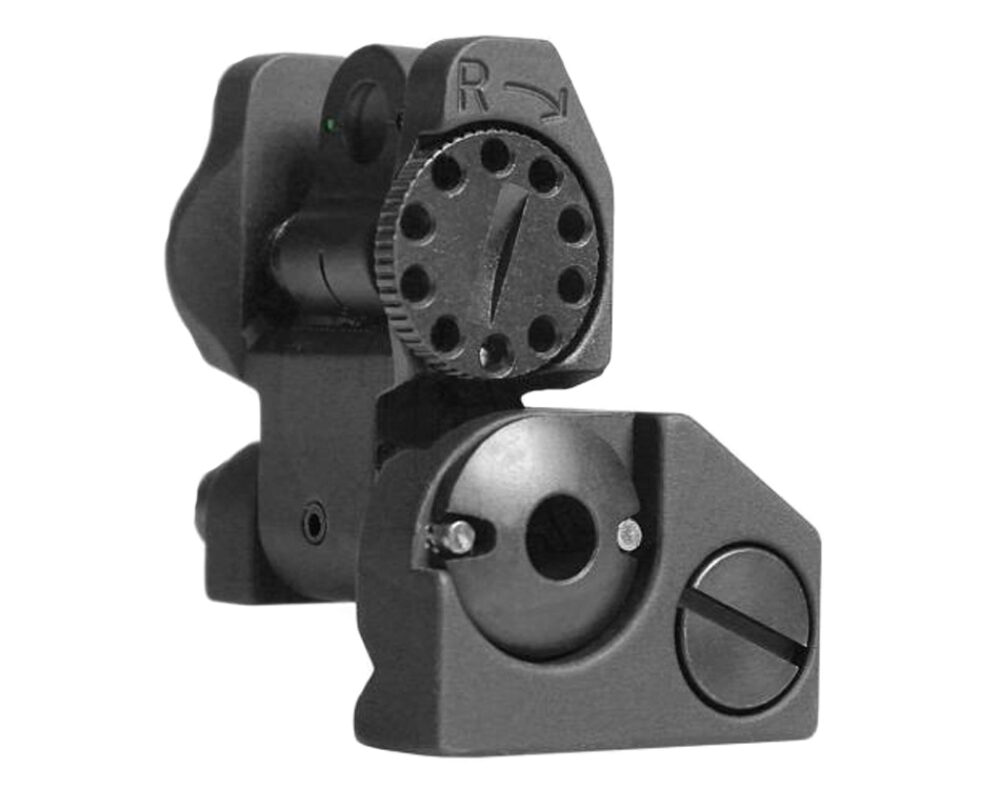 Troy Ind SSIGFBSRTBT00 Tritium Rear Folding BattleSight Round Black Hardcoat Anodized for AR-15 Troy Ind SSIGFBSRTBT00 Tritium Rear Folding BattleSight Round Black Hardcoat Anodized for AR-15