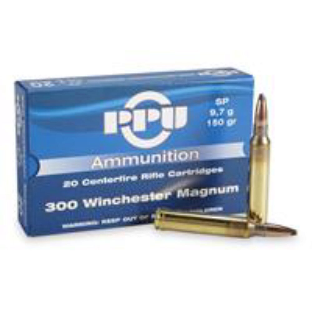 PPU PP3001 Standard Rifle  300 Win Mag 150 gr Soft Point (SP) 20 Per Box/ 10 Cs
